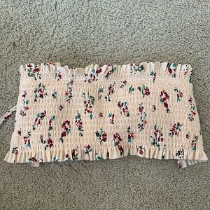 Bandeau floral swimsuit top